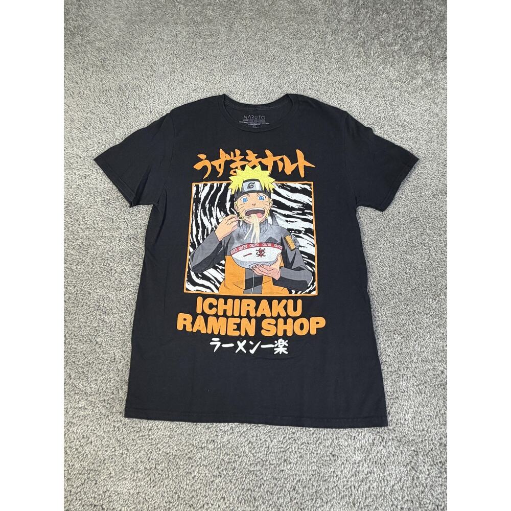 Naruto Shippuden Collection Shirt Mens M Black Ichiraku Ramen Shop Tagless